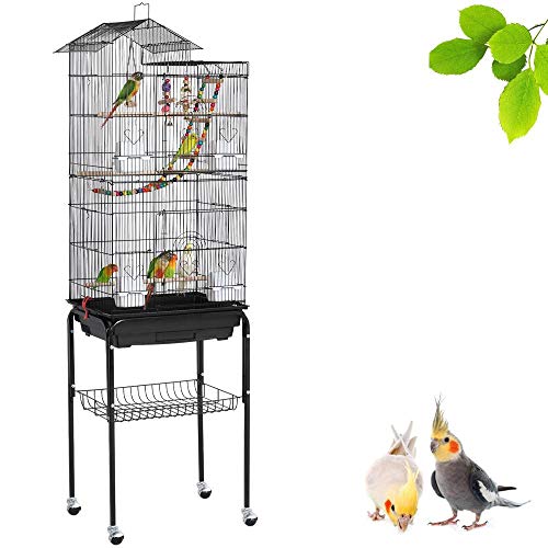 Yaheetech 62.4-inch Tall Roof Top Large Flight Bird Cage for Smal...