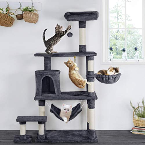 Yaheetech 62in Multi-Level Cat Tree Tower Condo with Scratching P...