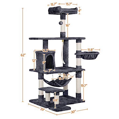 Yaheetech 62in Multi-Level Cat Tree Tower Condo with Scratching P...