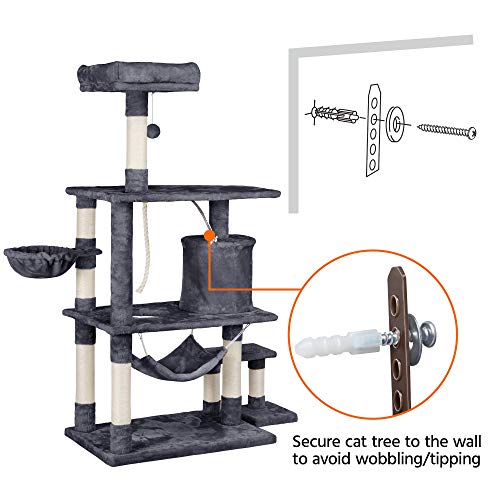 Yaheetech 62in Multi-Level Cat Tree Tower Condo with Scratching P...