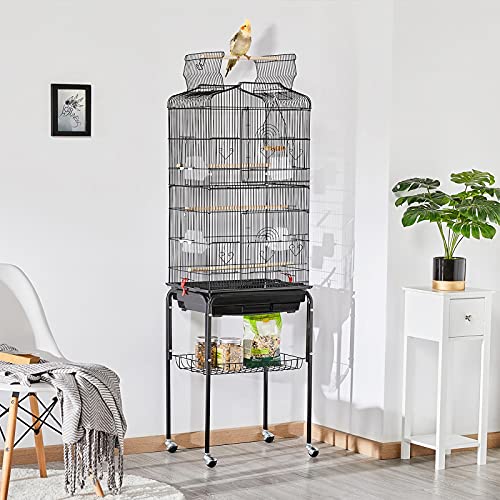 Yaheetech 64-inch Open Top Standing Medium Small Parrot Parakeet ...