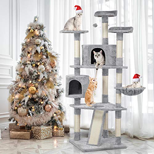 Yaheetech 79 inches Multi-Level Cat Tree Condo with Scratching Po...