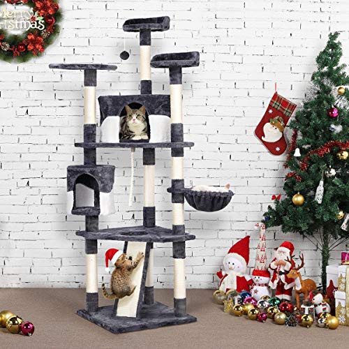 Yaheetech 79in Multi-Level Cat Trees with Sisal-Covered Scratchin...