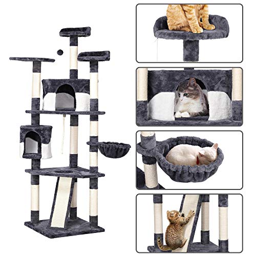 Yaheetech 79in Multi-Level Cat Trees with Sisal-Covered Scratchin...