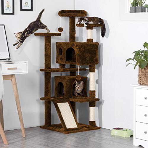 Yaheetech Cat Tree with Sisal-Covered Scratching Posts 55 inches