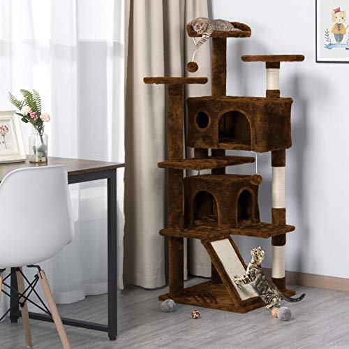 Yaheetech Cat Tree with Sisal-Covered Scratching Posts 55 inches