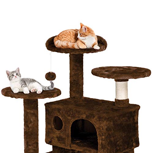 Yaheetech Cat Tree with Sisal-Covered Scratching Posts 55 inches