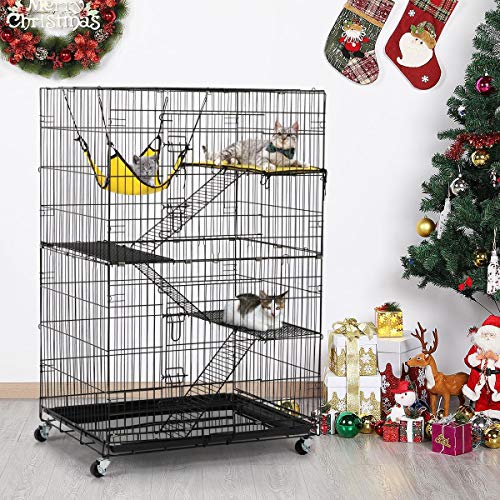 Yaheetech Collapsible Large 3-Tier Metal Wire Pet Cat Kitten Ferr...
