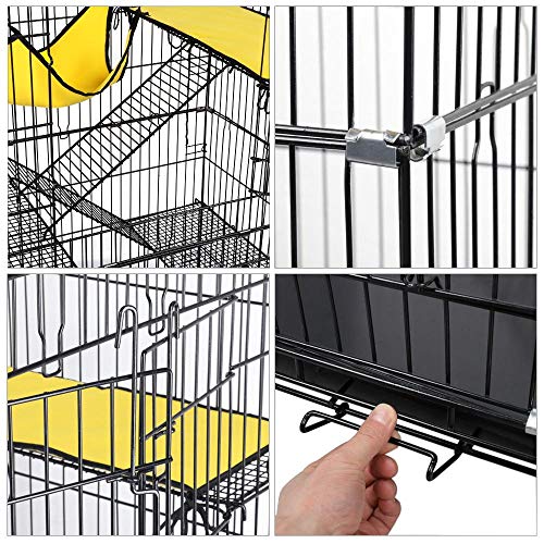 Yaheetech Collapsible Large 3-Tier Metal Wire Pet Cat Kitten Ferr...