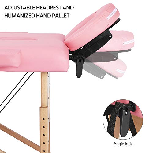 Yaheetech Fold Up Massage Spa Bed Facial Tattoo Salon Bed 2 Foldi...