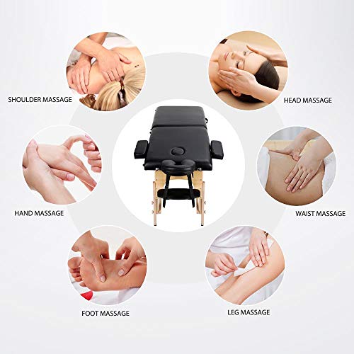 Yaheetech Massage Table Portable Massage Bed Massage Therapy Tabl...