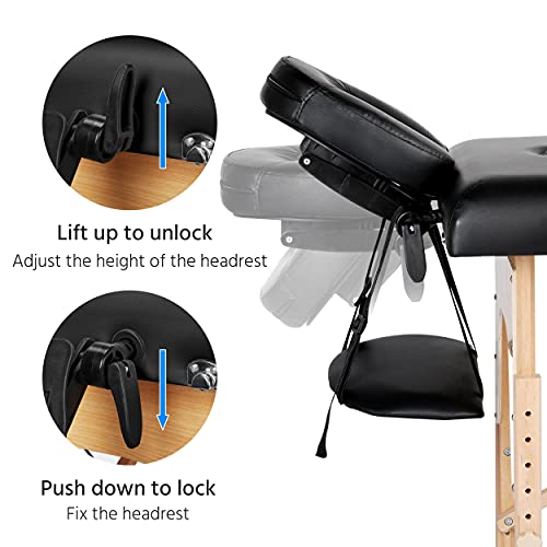 Yaheetech Massage Table Portable Massage Bed Massage Therapy Tabl...