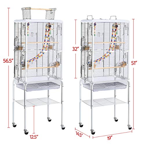 YAHEETECH Play Open Top Transparent Clear Bird Cage Birdcage for ...