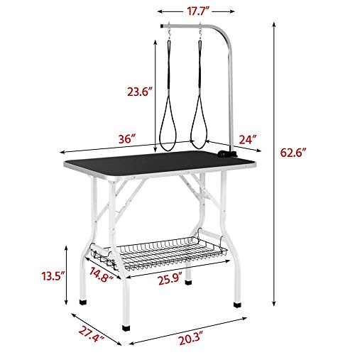 Yaheetech Professional 36-inch Foldable Pet Grooming Table with A...