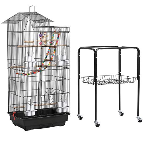 Yaheetech Roof Top Large Flight Parakeet Parrot Bird Cage with Ro...
