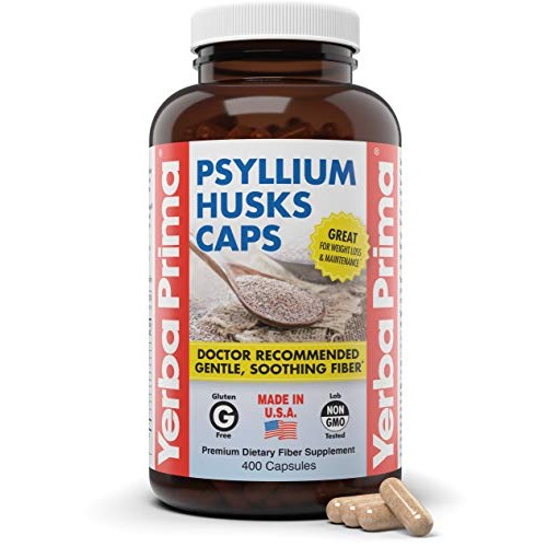 Yerba Prima Psyllium Husks Caps, 625 mg, 400 Capsules - Natural F...