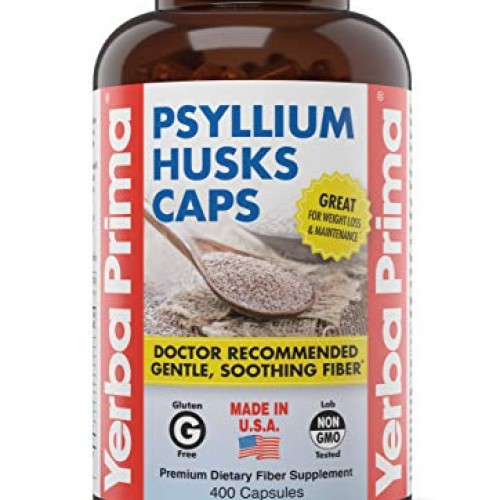 Yerba Prima Psyllium Husks Caps, 625 mg, 400 Capsules - Natural F...