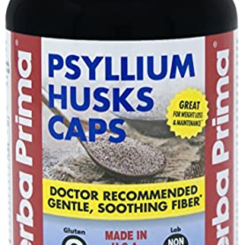 Yerba Prima Psyllium Husks Caps Dietary Fiber 625 mg, 180 Capsules