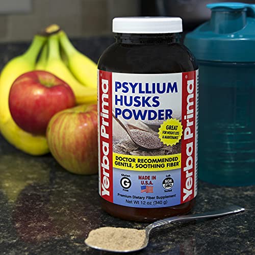 Yerba Prima Psyllium Husks Powder - 12 oz Pack of 3 - Natural F...