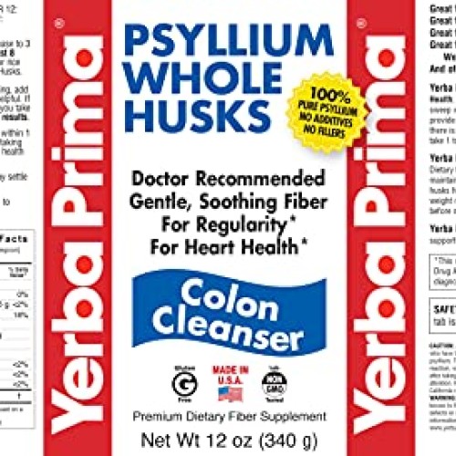 Yerba Prima Psyllium Whole Husks, 12 Ounce