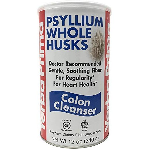 Yerba Prima Psyllium Whole Husks 12 oz Pack of 1 - Colon Cleans...