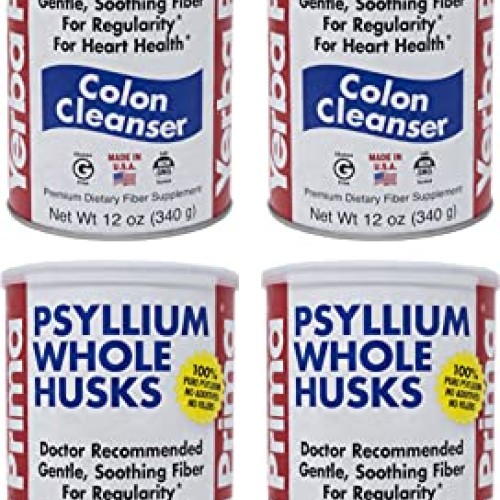 Yerba Prima Psyllium Whole Husks, 12 oz Pack of 4 - Colon Clean...