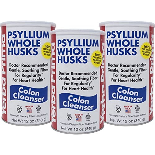 Yerba Prima Psyllium Whole Husks Colon Cleanser, 12 oz Pack of 3