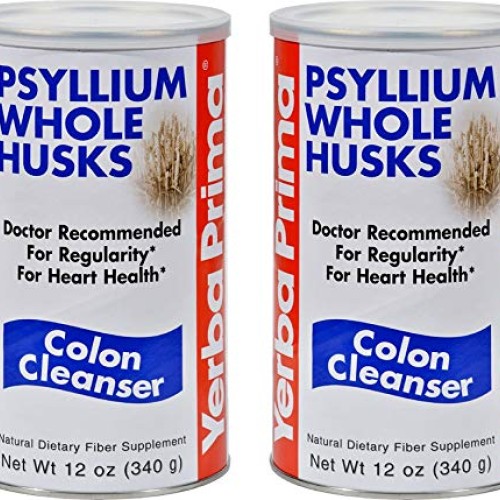 Yerba Prima Psyllium Whole Husks, Colon Cleanser 12 oz Pack of 2
