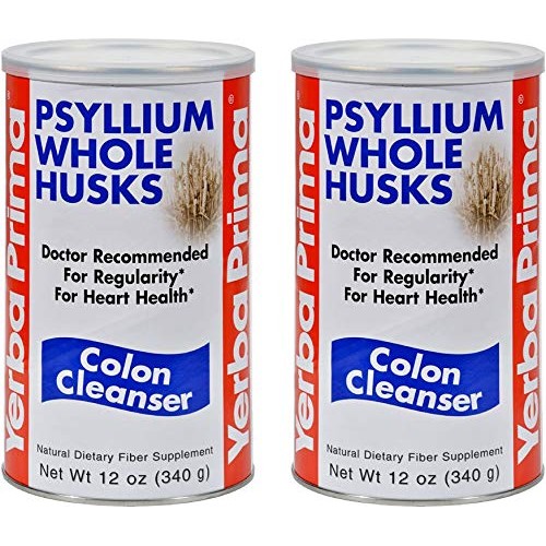 Yerba Prima Psyllium Whole Husks, Colon Cleanser 12 oz Pack of 2