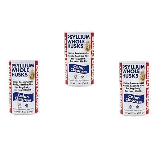 Yerba Prima Psyllium Whole Husks Colon Cleanser, 12 Ounce Pack o...