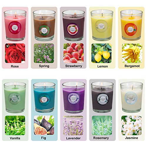 Scented Candles, Anxiety Reducer Jasmine, Rose, Vanilla, Bergamot...