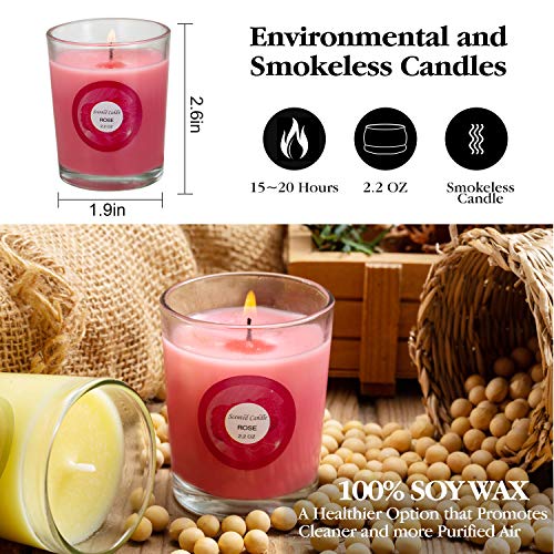 Scented Candles, Anxiety Reducer Jasmine, Rose, Vanilla, Bergamot...