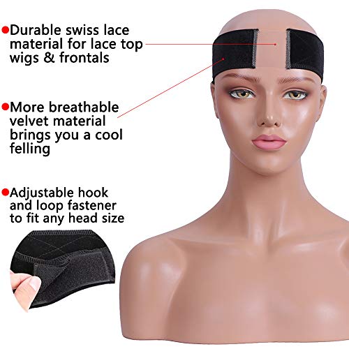 Non Slip Lace Wig Grip Band 4 Pack Adjustable Velvet Wig Grip Ban...