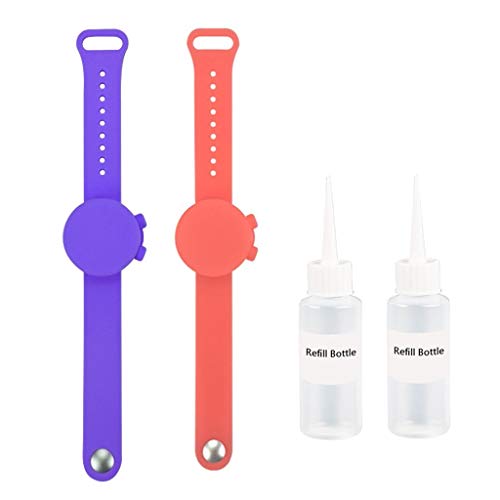 2 PC Adult Kid Hand Sanitizer Dispensing Portable Bracelet Wristb...