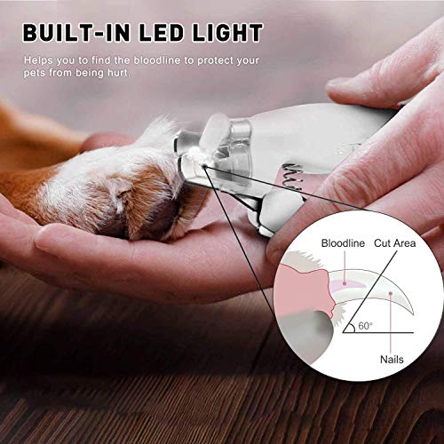 YOUMI Led Dog Nail Clippers,Cat Nail Clipper Avoid Over-Cutting,N...