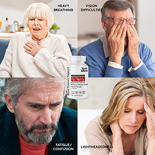 Natural Blood Pressure Supplement w/ Hawthorn Hibiscus & High Pot...