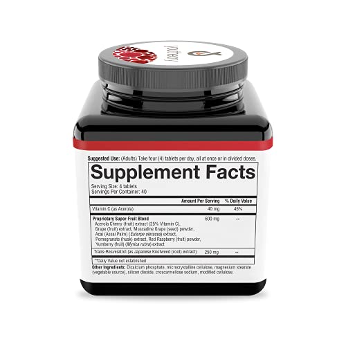 Youtheory Resveratrol with Acerola, 160 Count 1 Bottle