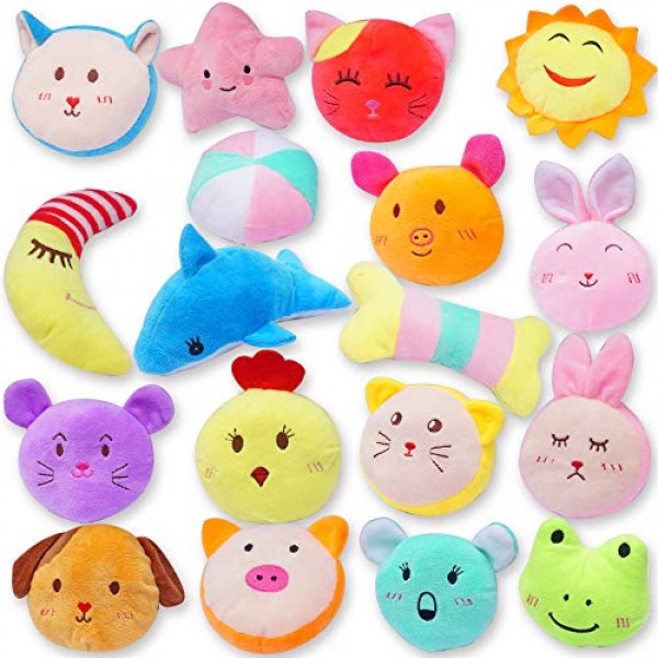 18 Pack Puppy Plush Squeaky Toys Small Dog Chew Toys for Boredom