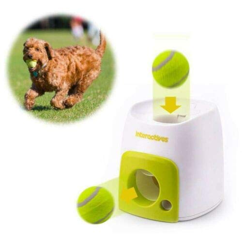 Automatic Tennis Ball Launcher for Dogs Interactive Fetch Toy Mac...