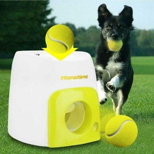 Automatic Tennis Ball Launcher for Dogs Interactive Fetch Toy Mac...
