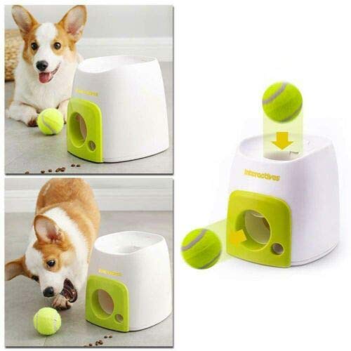 Automatic Tennis Ball Launcher for Dogs Interactive Fetch Toy Mac...