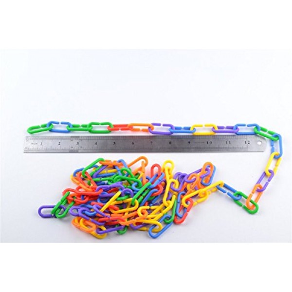 100 Piece Plastic C-Clips Hooks Chain Links C-Links Rat Parrot Bi...