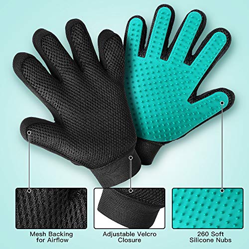 YWD Pet Grooming Glove Hair Remover Brush Hair Removal Gloves-Eff...
