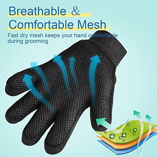 YWD Pet Grooming Glove Hair Remover Brush Hair Removal Gloves-Eff...