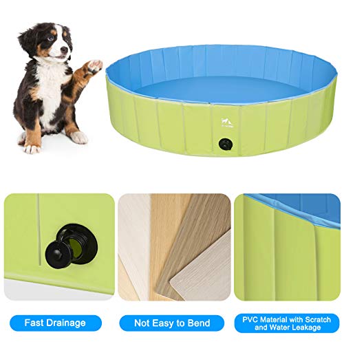 Zacro Foldable XL Dog Pool, Hard Plastic Dog Pool for Large Dogs ...