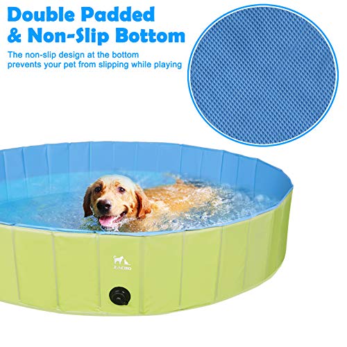 Zacro Foldable XL Dog Pool, Hard Plastic Dog Pool for Large Dogs ...