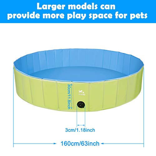 Zacro Foldable XL Dog Pool, Hard Plastic Dog Pool for Large Dogs ...