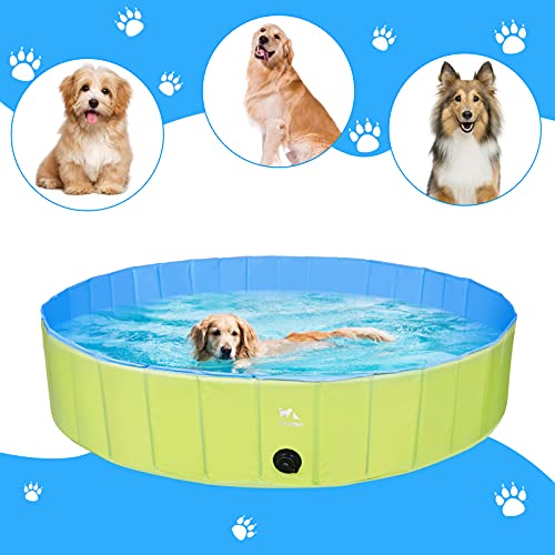 Zacro Foldable XL Dog Pool, Hard Plastic Dog Pool for Large Dogs ...