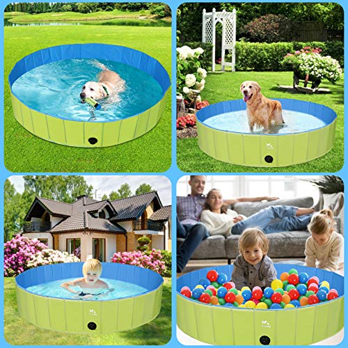 Zacro Foldable XL Dog Pool, Hard Plastic Dog Pool for Large Dogs ...
