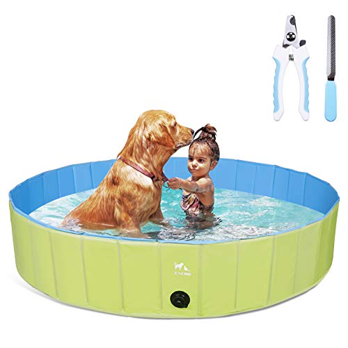 Zacro Foldable XL Dog Pool, Hard Plastic Dog Pool for Large Dogs ...